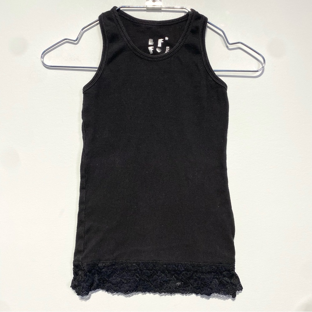 🛍️4 for 20$ / Black Lace Racerback Rib Tank Top / 10